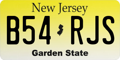 NJ license plate B54RJS