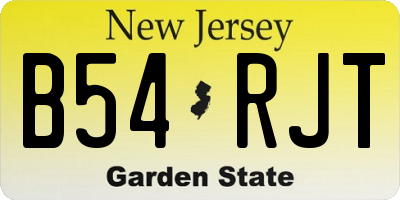 NJ license plate B54RJT