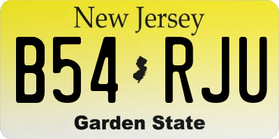 NJ license plate B54RJU