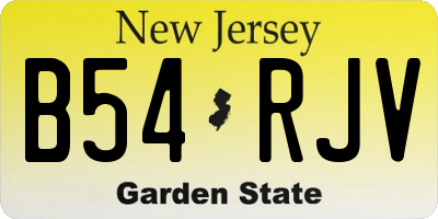 NJ license plate B54RJV
