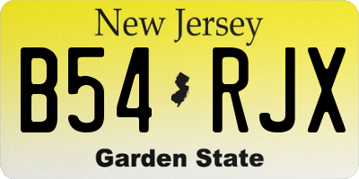 NJ license plate B54RJX