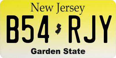 NJ license plate B54RJY