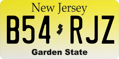 NJ license plate B54RJZ