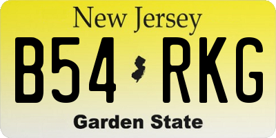 NJ license plate B54RKG