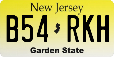NJ license plate B54RKH