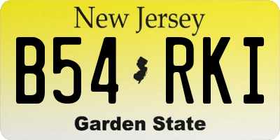 NJ license plate B54RKI