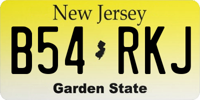 NJ license plate B54RKJ