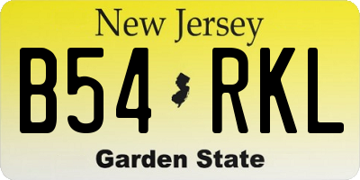 NJ license plate B54RKL