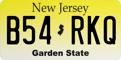 NJ license plate B54RKQ
