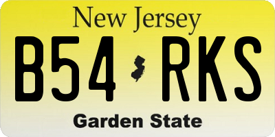 NJ license plate B54RKS