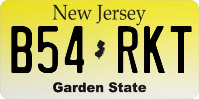 NJ license plate B54RKT