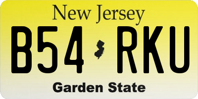 NJ license plate B54RKU