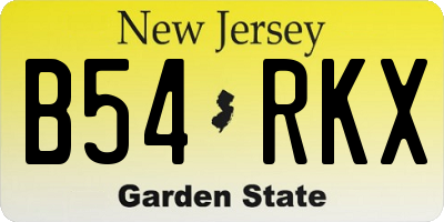 NJ license plate B54RKX