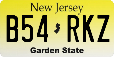 NJ license plate B54RKZ