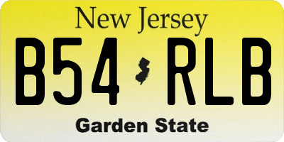 NJ license plate B54RLB