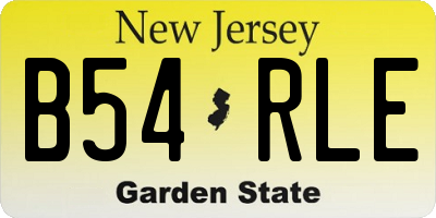 NJ license plate B54RLE