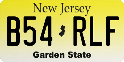 NJ license plate B54RLF
