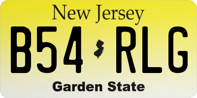 NJ license plate B54RLG