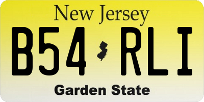 NJ license plate B54RLI