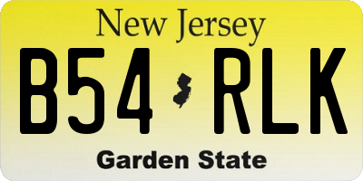NJ license plate B54RLK
