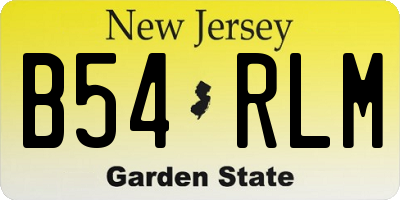 NJ license plate B54RLM