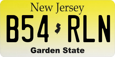 NJ license plate B54RLN