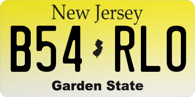 NJ license plate B54RLO