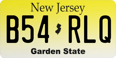 NJ license plate B54RLQ