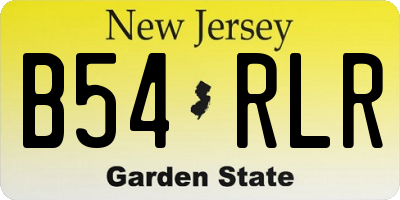 NJ license plate B54RLR
