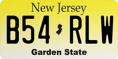 NJ license plate B54RLW