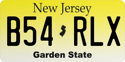 NJ license plate B54RLX