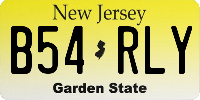 NJ license plate B54RLY