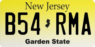 NJ license plate B54RMA
