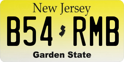 NJ license plate B54RMB