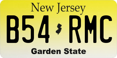 NJ license plate B54RMC