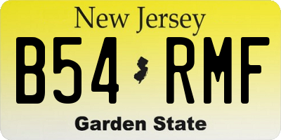 NJ license plate B54RMF