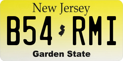 NJ license plate B54RMI