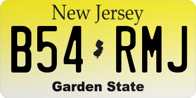 NJ license plate B54RMJ