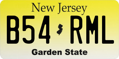 NJ license plate B54RML