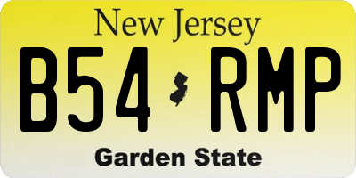 NJ license plate B54RMP
