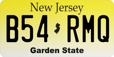 NJ license plate B54RMQ