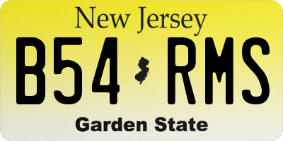 NJ license plate B54RMS