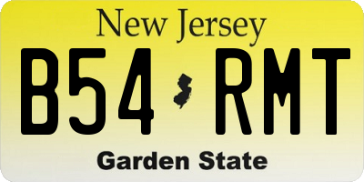 NJ license plate B54RMT