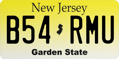 NJ license plate B54RMU