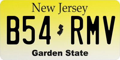 NJ license plate B54RMV