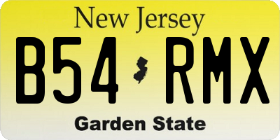 NJ license plate B54RMX