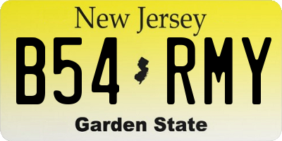 NJ license plate B54RMY
