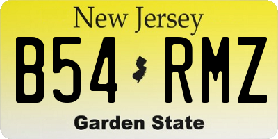 NJ license plate B54RMZ