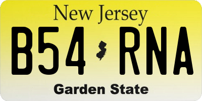 NJ license plate B54RNA