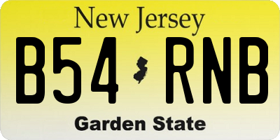 NJ license plate B54RNB